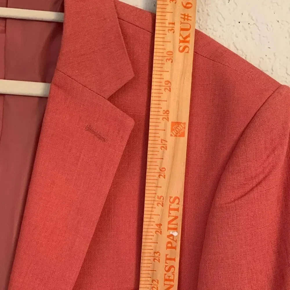 John Blair Men's Coral Blazer Linen Blend Size 42
